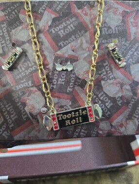 Limited Edition  Tootsie Roll Candy Bar Necklace with Gold Chain
